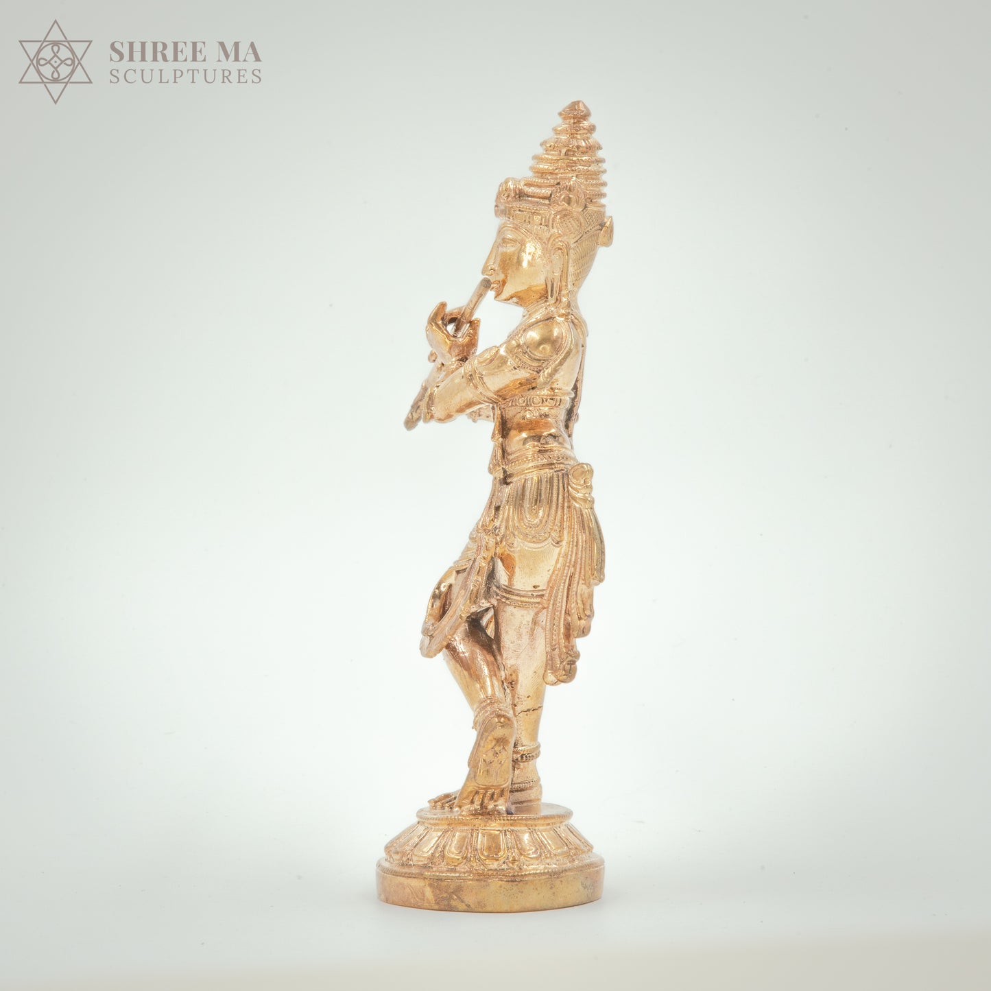 Bellur Krishna 7" inches panchalogam bronze idol