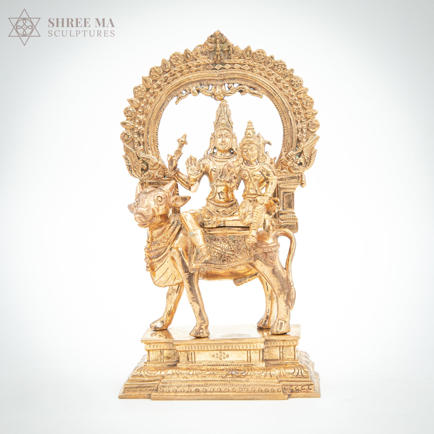 Pradosha Moorthy 8" Panchaloha Bronze Statue – Handmade in Swamimalai, Lost-Wax Casting (Madhuchista-Vidhana) - Shree Ma Sculptures