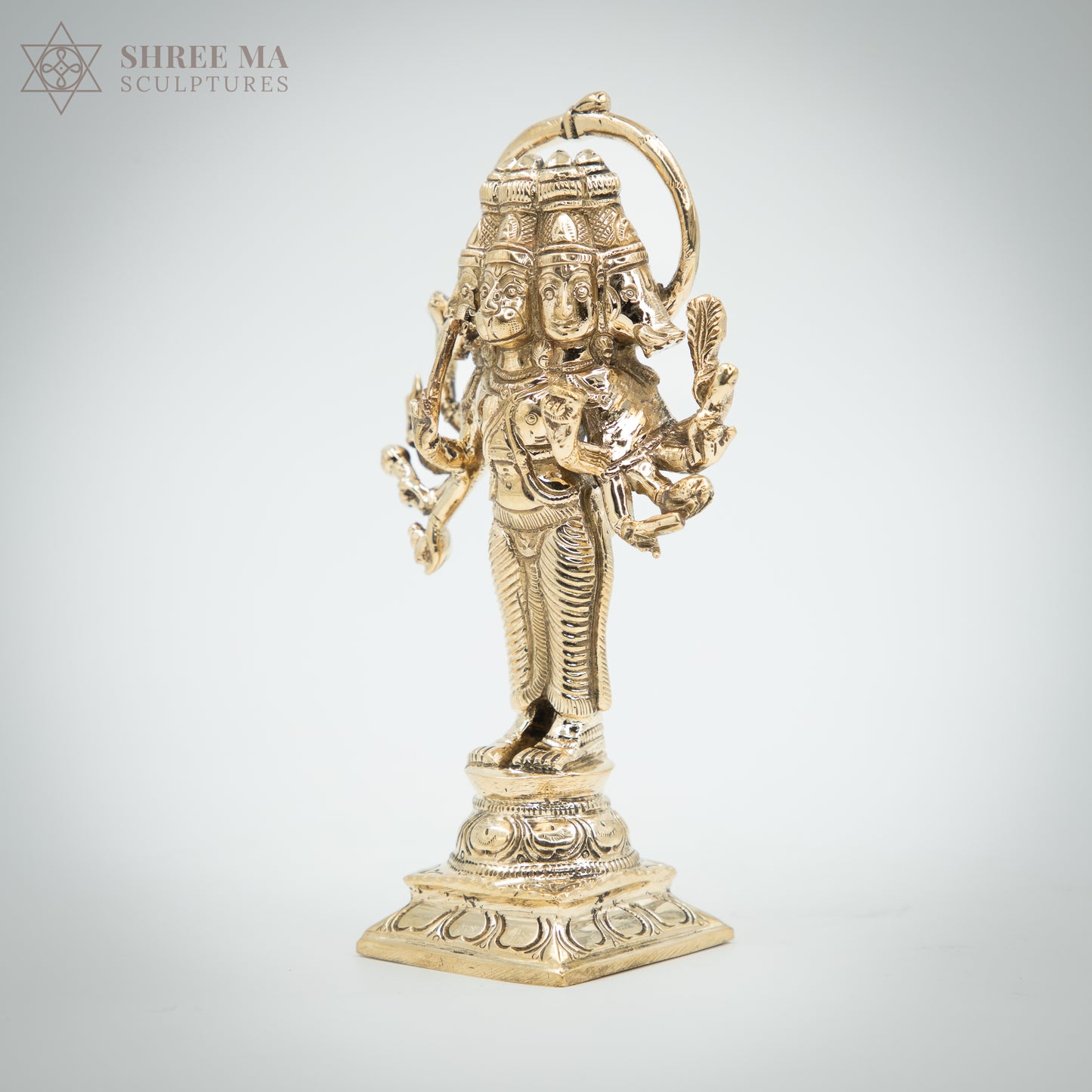 Panchamukhi Hanuman 6" | Handmade | Madhuchista-Vidhana (Lost-Wax casting) | Panchaloha Bronze from Swamimalai
