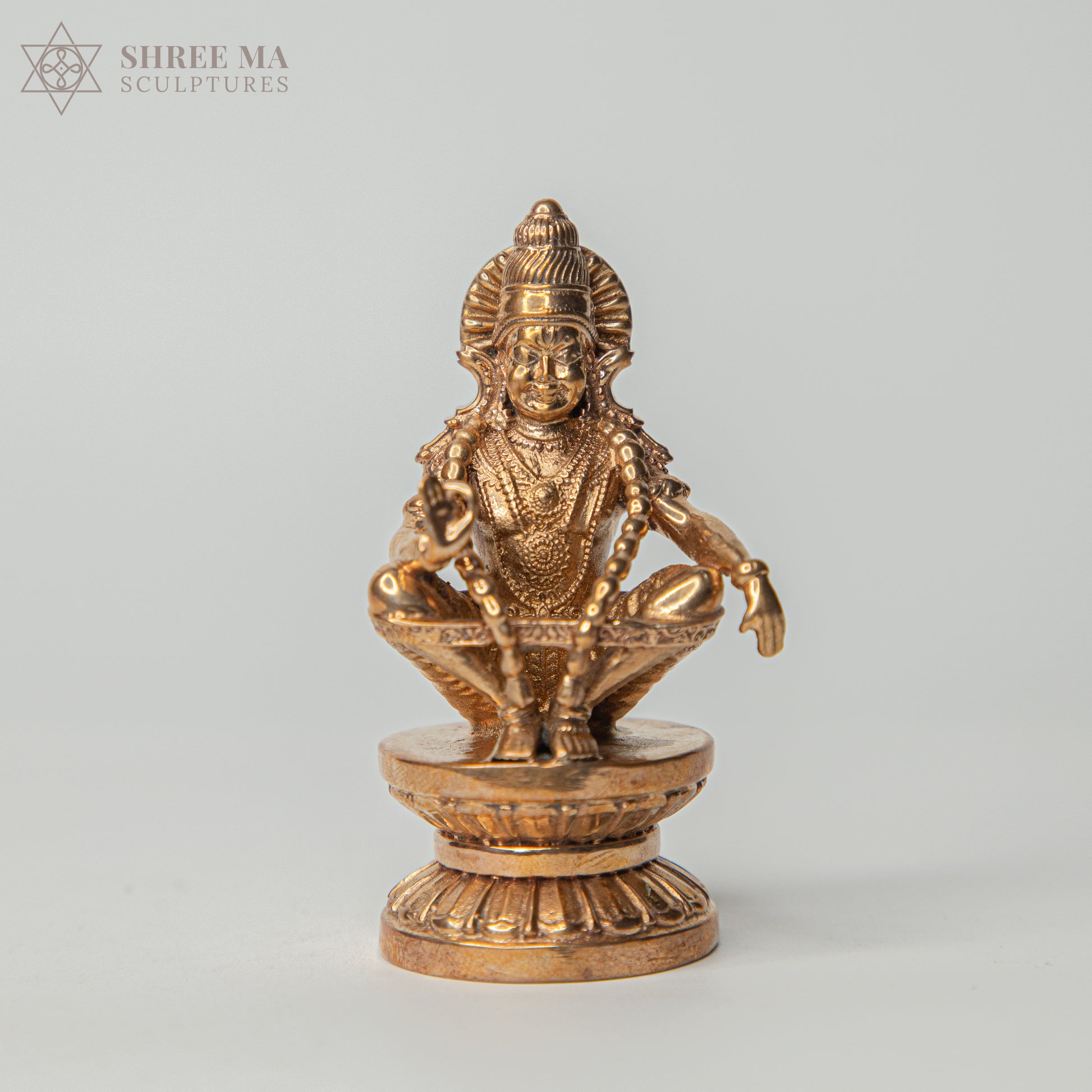 Ayyappan Swamy 3" inches Panchaloha bronze idol - Shree Ma Sculptures