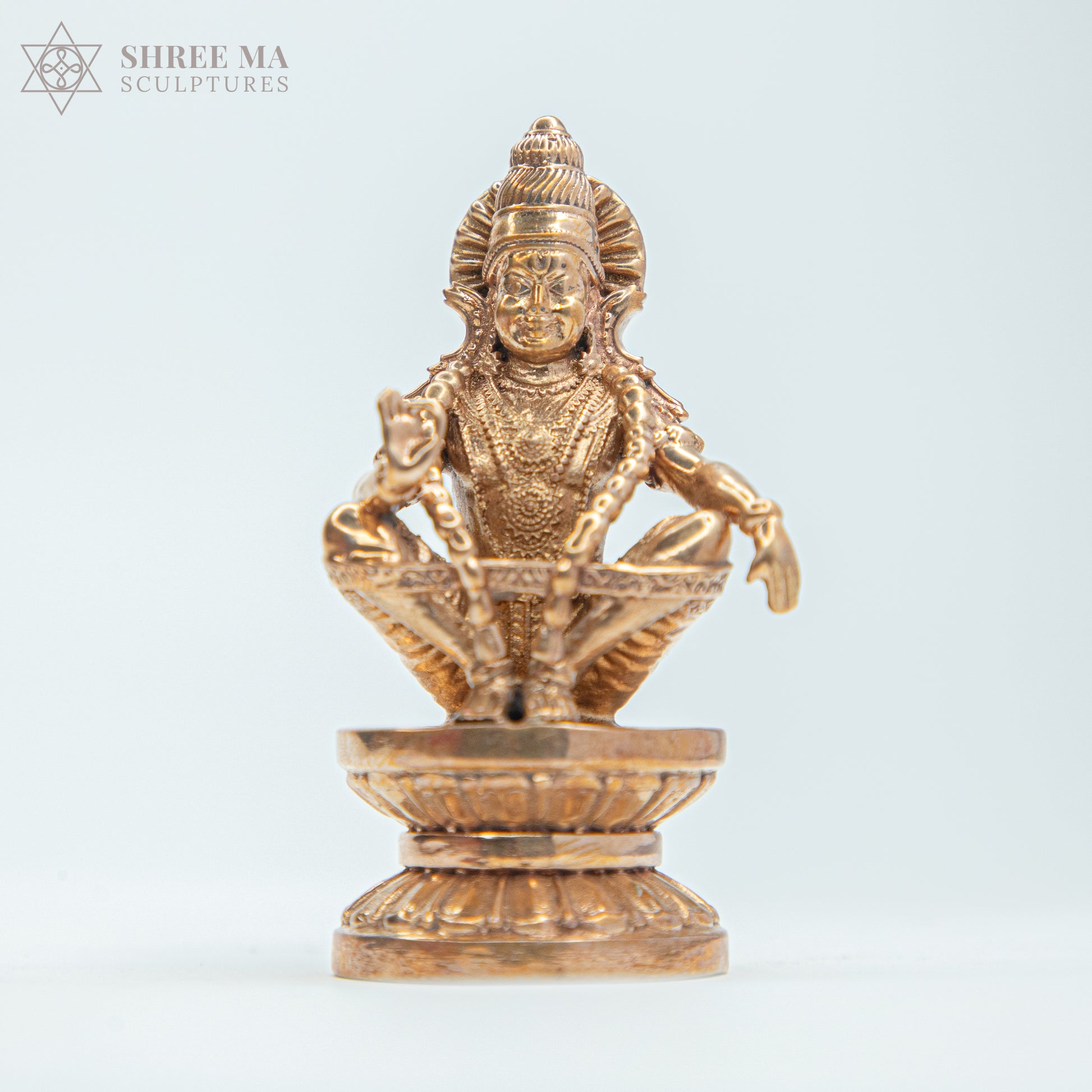 Ayyappan Swamy 3" inches Panchaloha bronze idol - Shree Ma Sculptures