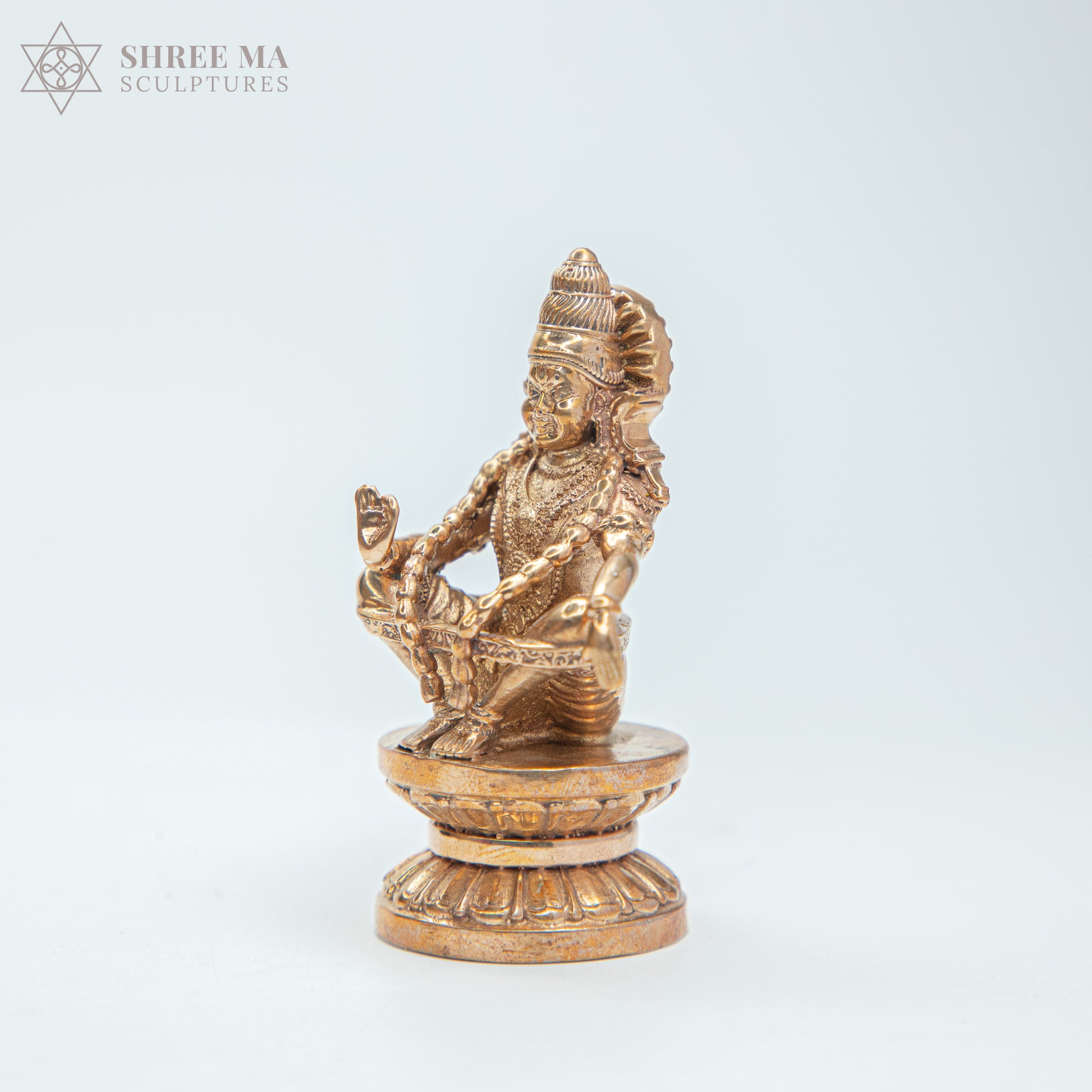 Ayyappan Swamy 3" inches Panchaloha bronze idol - Shree Ma Sculptures