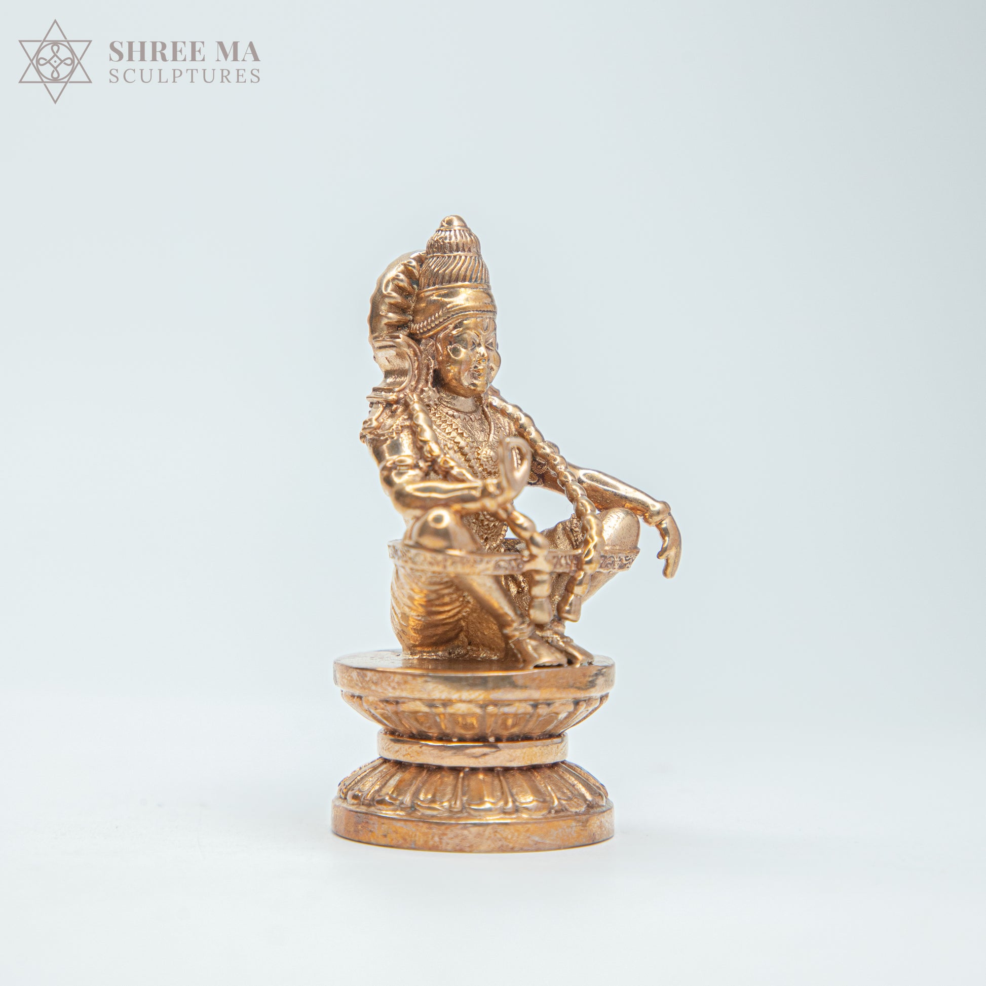 Ayyappan Swamy 3" inches Panchaloha bronze idol - Shree Ma Sculptures