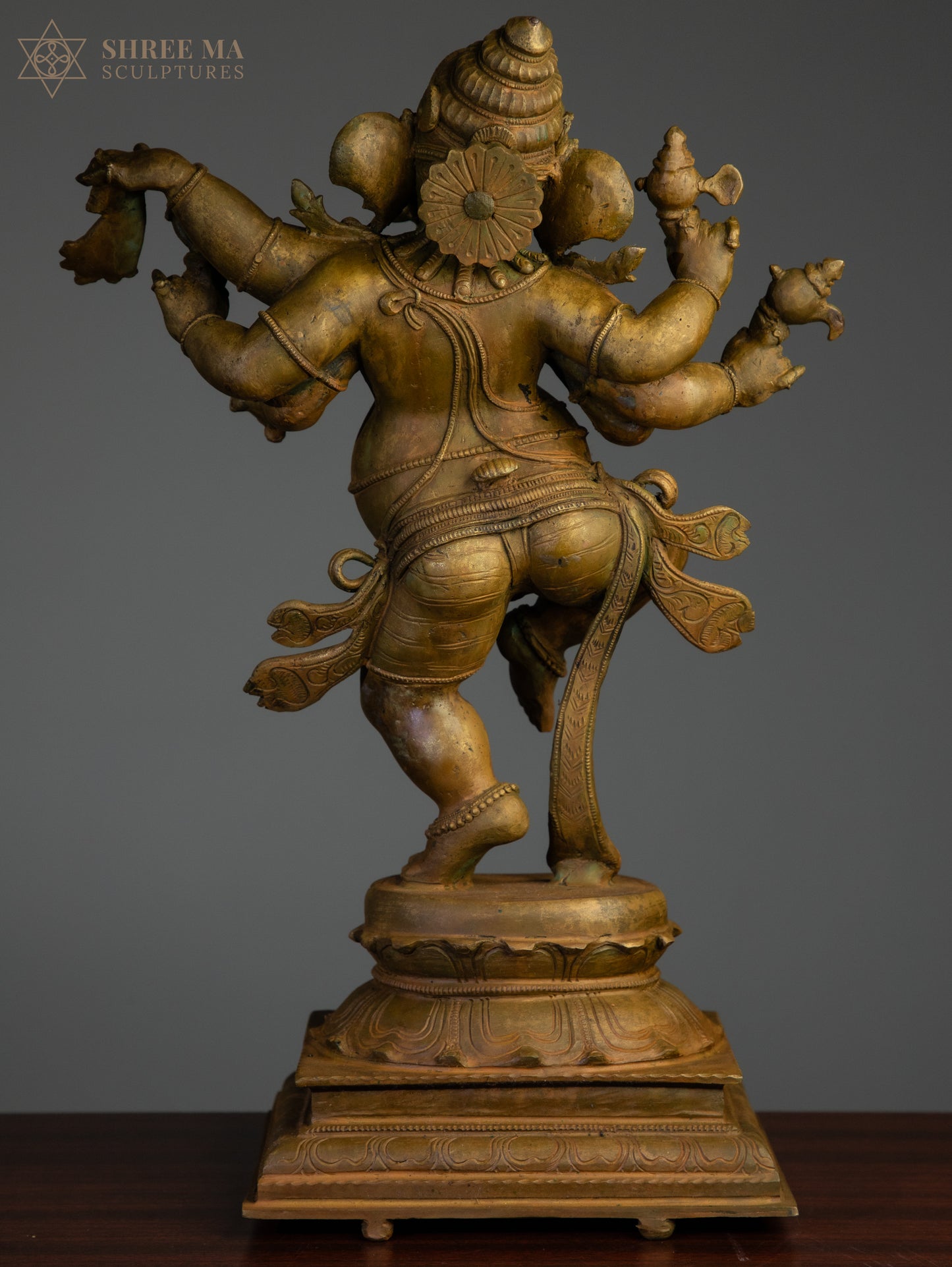 Dancing Ganesha 18" Panchaloha Sculpture – The Divine Rhythm of Auspicious Beginnings