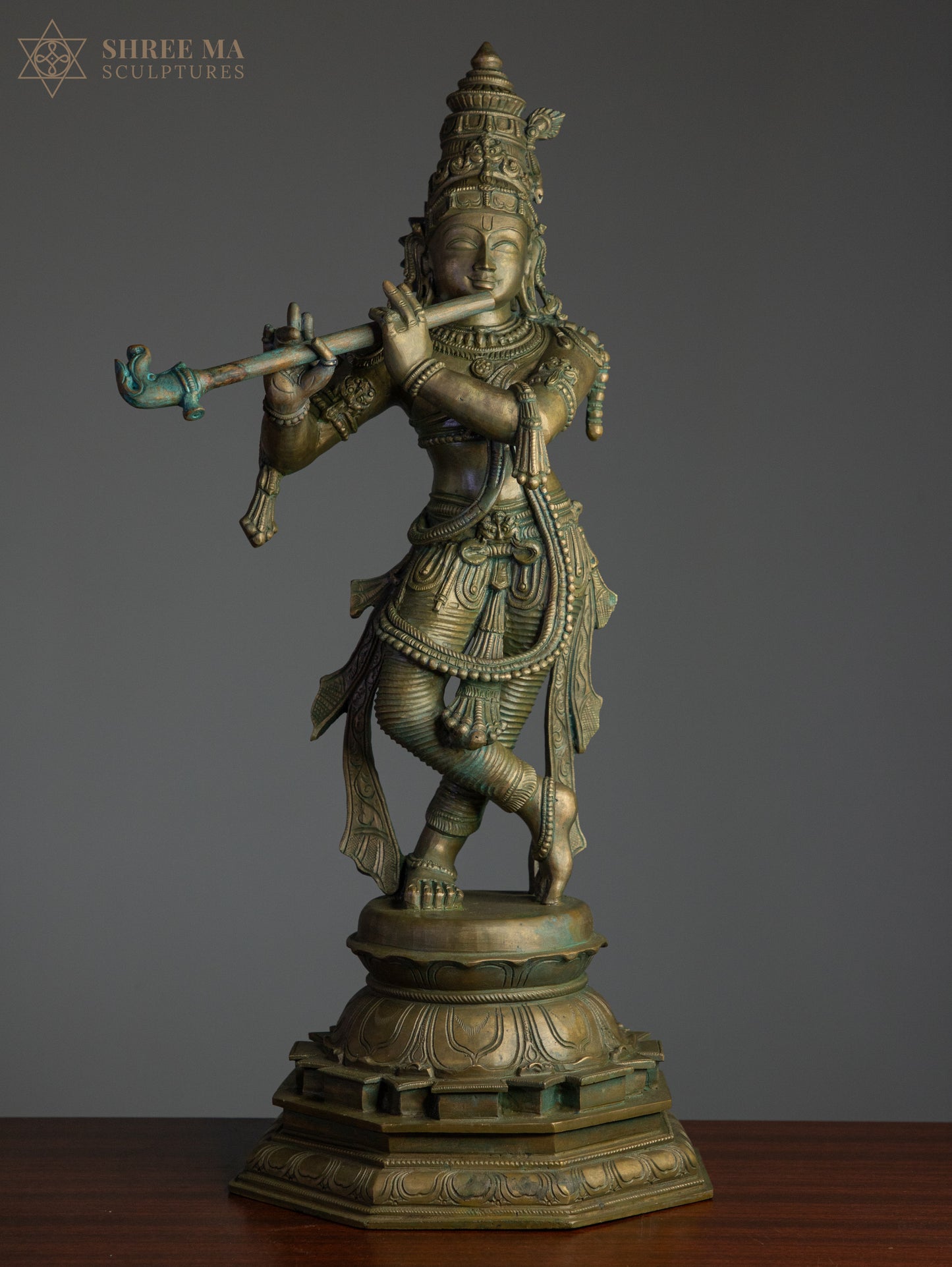 Krishna 24-Inch Panchaloha Bronze Idol – Exquisite Handmade Divine Sculpture for Pooja & Decor