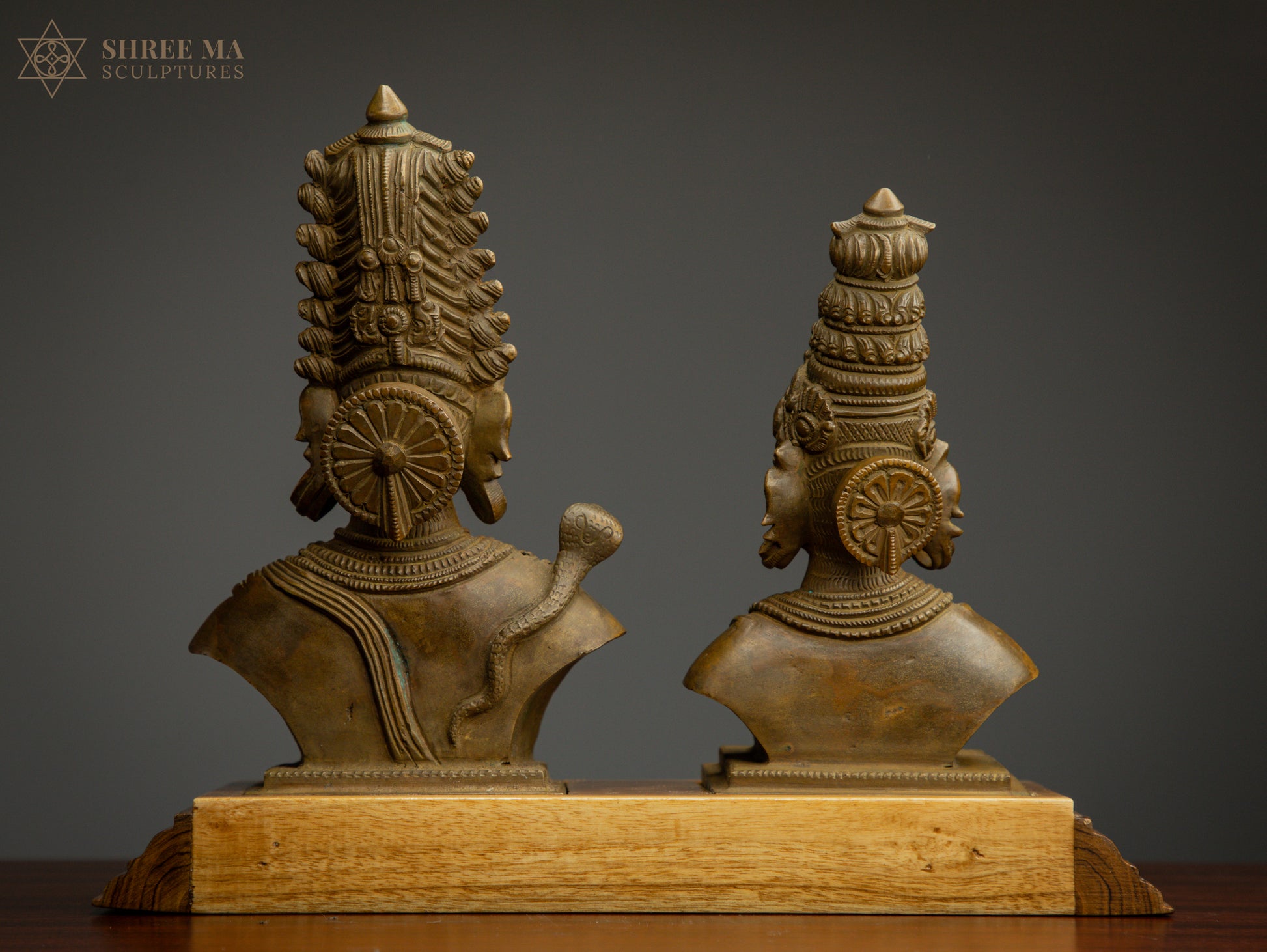 Shiva 9-Inch & Parvathi 7-Inch Bronze Set - Shree Ma Sculptures