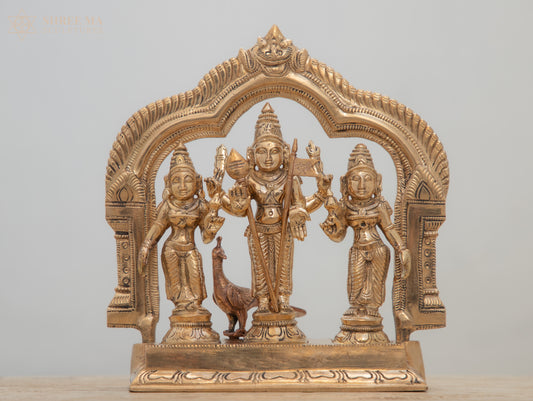 Murugan Valli Dheivanai 7" | Handmade | Madhuchista-Vidhana (Lost-Wax casting) | Panchaloha Bronze