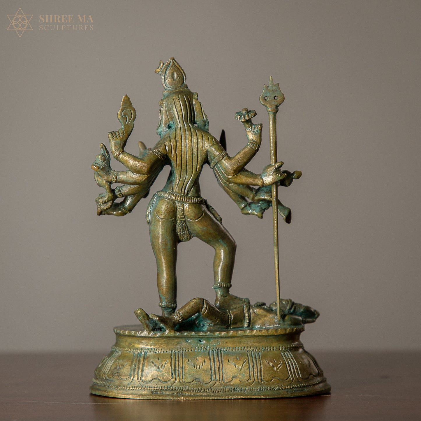 Mahakali Ten Hands 6.5-Inch Panchaloha Idol | Antique Finish