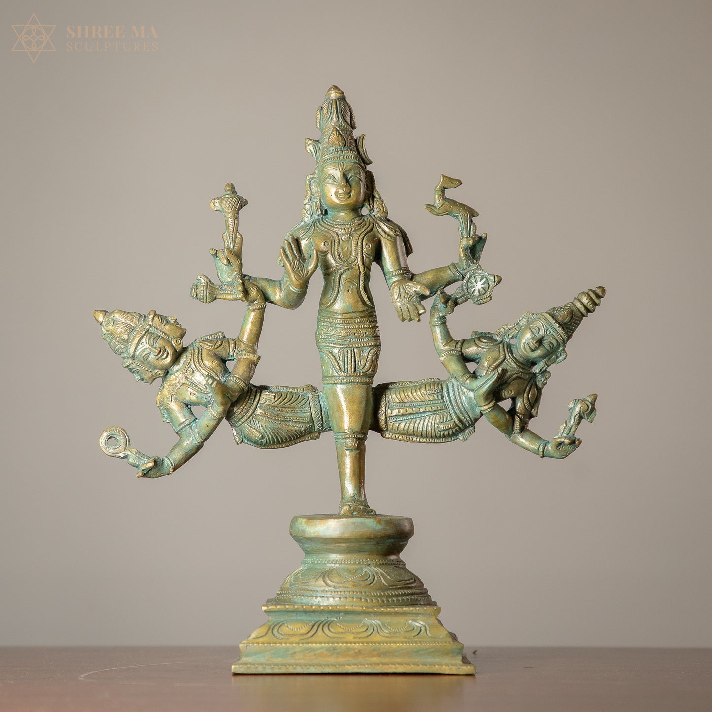 Ekapadha Murti Panchaloha Idol – 11 Inch Handcrafted Panchaloha Statue (Antique Finish)