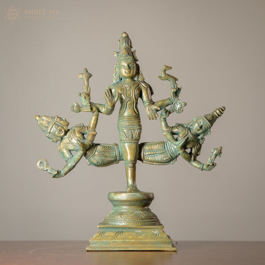 Ekapadha Murti Panchaloha Idol – 11 Inch Handcrafted Panchaloha Statue (Antique Finish)