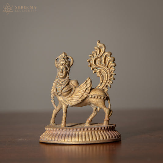 Kamadenu Antique Finish 2-Inch Panchaloha Idol