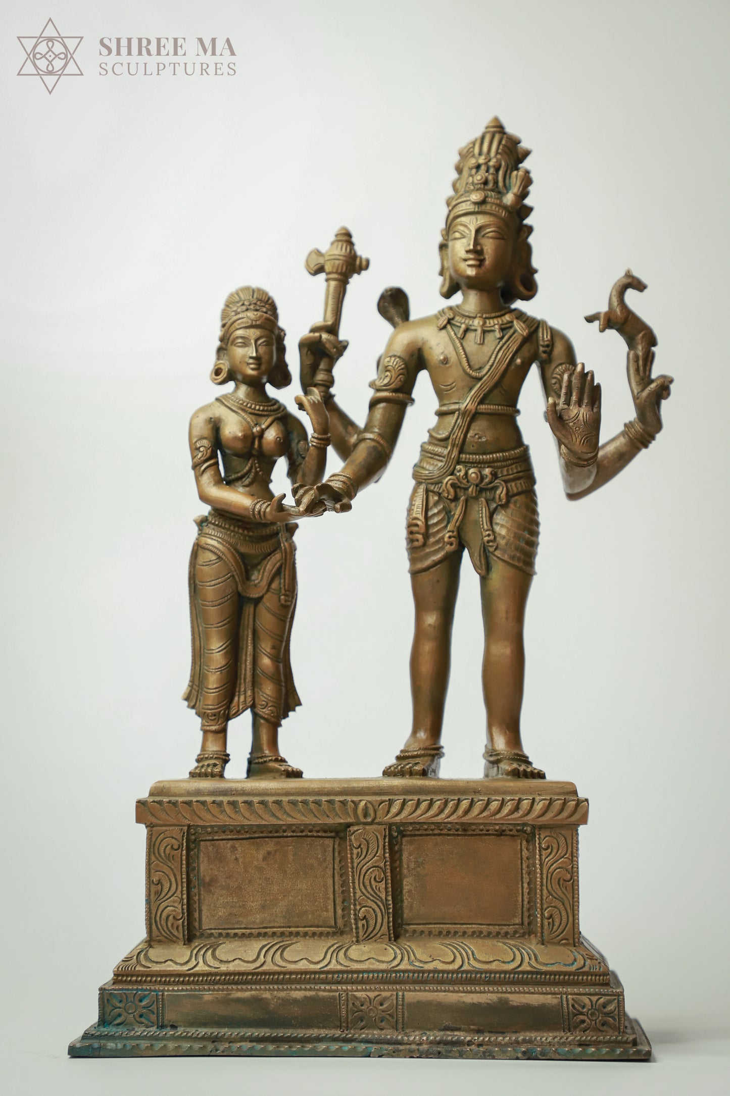 Panchaloha Kalyana Sundaram bronze idol - 1 foot antique finish