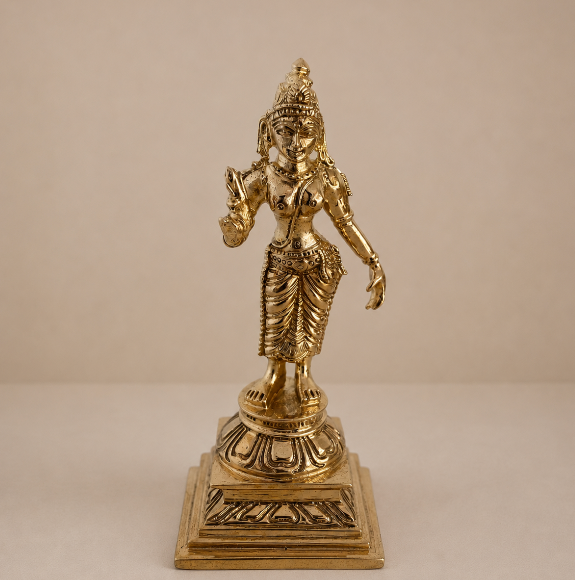 Draupadhi Amman 4.5-Inch Panchaloha Bronze Idol