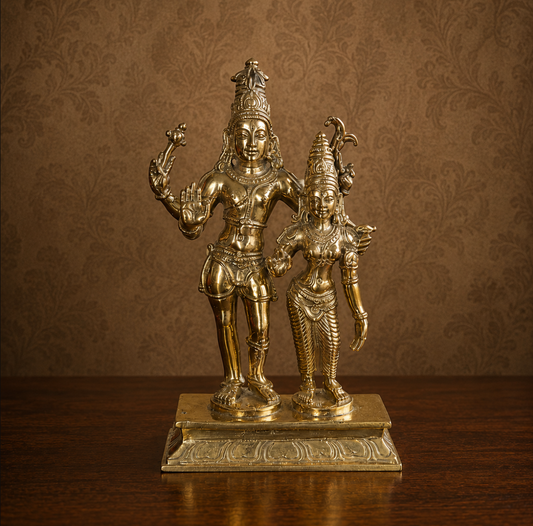 Shiva Parvathi Standing 5-Inch Panchaloha Idols
