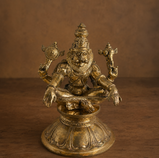 Yoga Narasimar 4-Inch | Panchaloha Bronze statue
