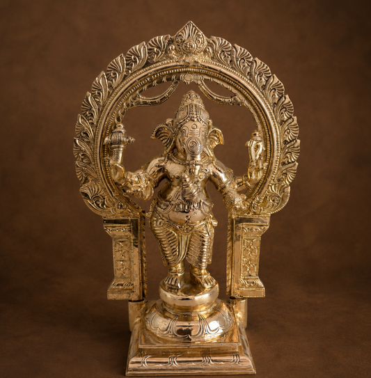 Ganesh With Arch | 7-Inch Panchaloha Statue
