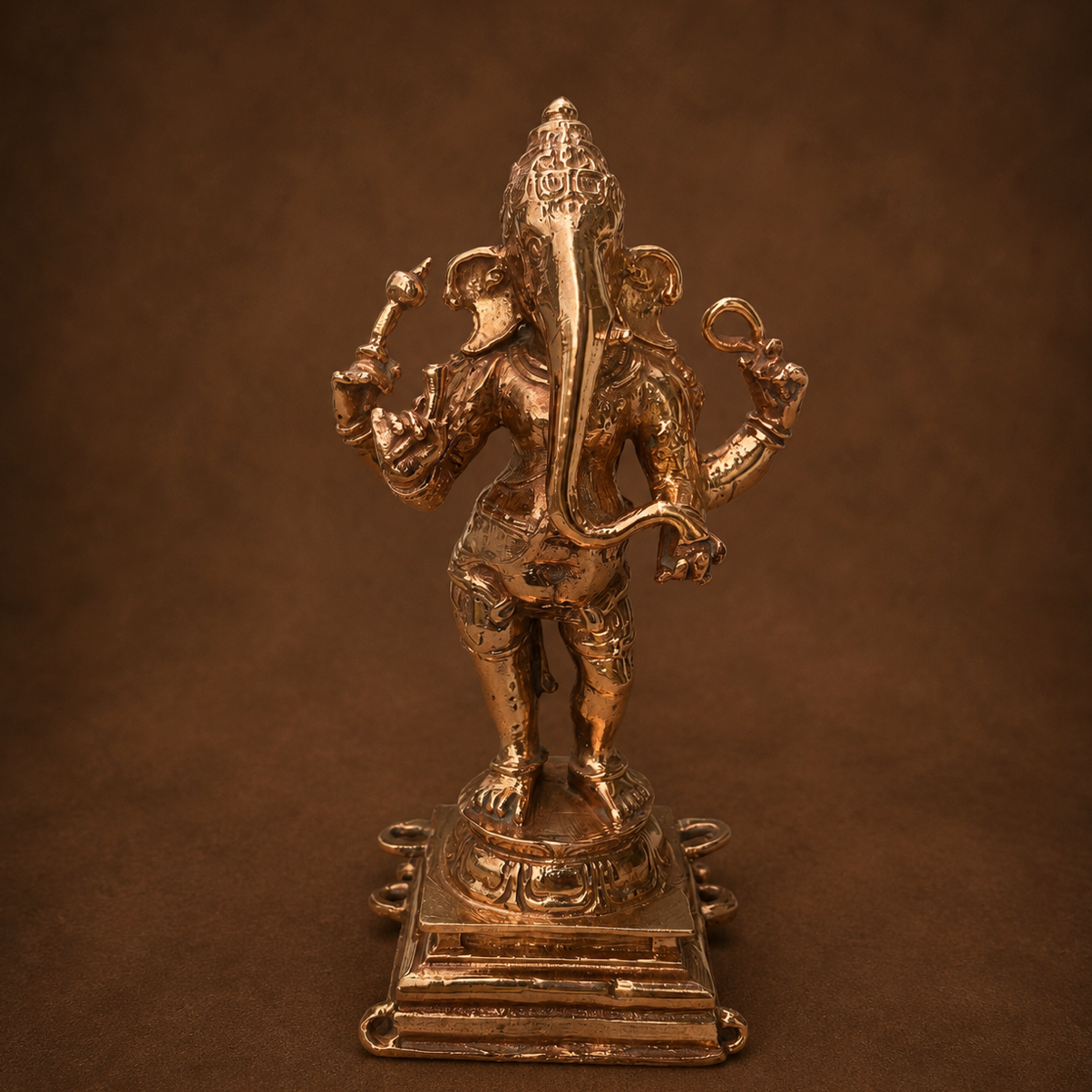 Thiruvanaikaval Ganesh 4-Inch Idol | Panchaloha Antique Finish