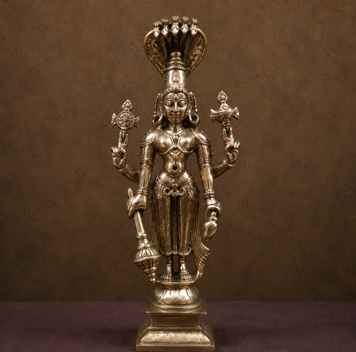 Sathya Narayana 6" Bronze Panchaloha Statue
